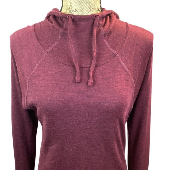 Smartwool Merino 250 Wool Womens Small Hoodie Burgundy - Picture 4 of 11